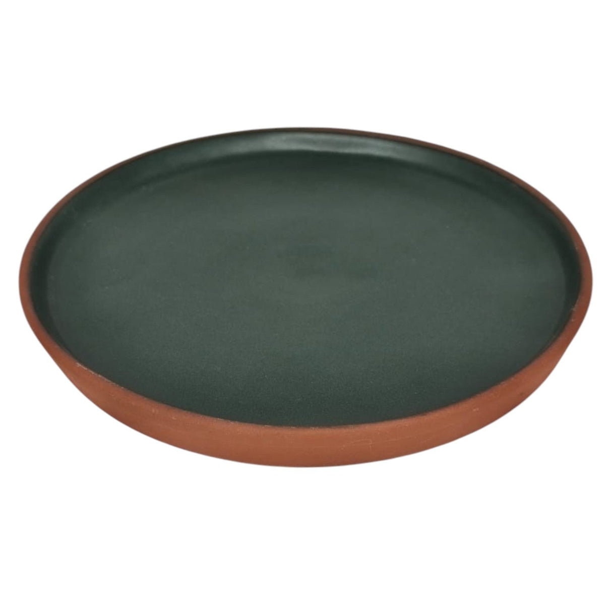Maria Terracotta Round Clay Dessert Plate - 20cmX2cm - (Green&Clay) - Al Kabayel Discount CentreMaria Terracotta Round Clay Dessert Plate - 20cmX2cm - (Green&Clay)PlatesMARIAAl Kabayel Discount Centre
