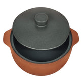 Maria Terracotta Round Clay Medium Casserole With Lid Traditional - 17cmX6cm(Green&Clay) - Al Kabayel Discount CentreMaria Terracotta Round Clay Medium Casserole With Lid Traditional - 17cmX6cm(Green&Clay)CasserolesMARIAAl Kabayel Discount Centre
