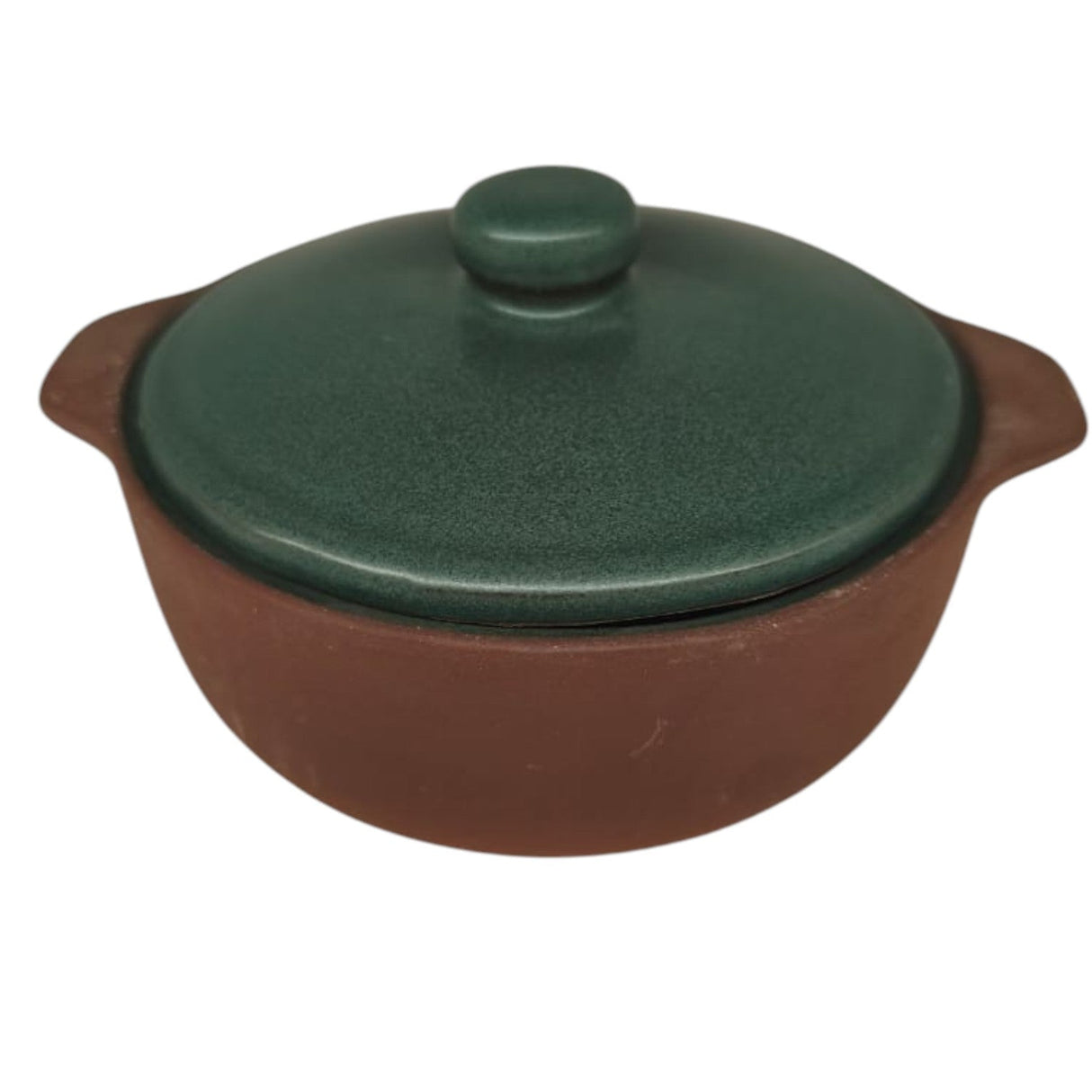 Maria Terracotta Round Clay Mini Casserole With Lid Traditional - 14cmX4cm(Green&Clay) - Al Kabayel Discount CentreMaria Terracotta Round Clay Mini Casserole With Lid Traditional - 14cmX4cm(Green&Clay)CasserolesMARIAAl Kabayel Discount Centre