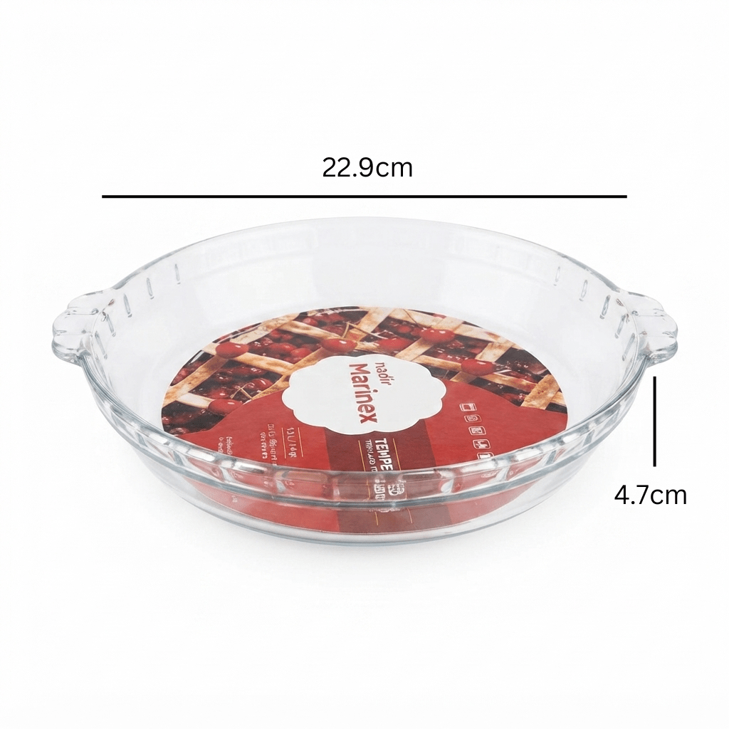 Marinex Glass Pie Dish 1.3L – 22.9 x 4.7 cm - Al Kabayel Discount CentreMarinex Glass Pie Dish 1.3L – 22.9 x 4.7 cmRoasting PansMARINEXAl Kabayel Discount Centre
