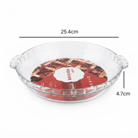 Marinex Tempered Glass Pie Dish 1.6L – 25.4*4.7cm - Al Kabayel Discount CentreMarinex Tempered Glass Pie Dish 1.6L – 25.4*4.7cmRoasting PansMARINEXAl Kabayel Discount Centre