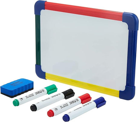 MAXI 2 Sided Whiteboard A4 + 4Pc Colour Markers + 1Pc Dry Wipe Eraser - Al Kabayel Discount CentreMAXI 2 Sided Whiteboard A4 + 4Pc Colour Markers + 1Pc Dry Wipe EraserNotebooks & Writing PadsMAXIAl Kabayel Discount Centre