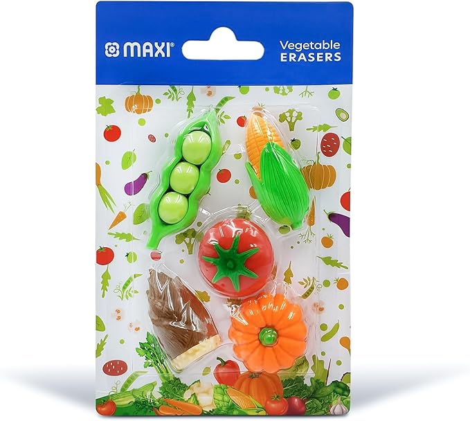 Maxi 5Pc 3D Vegetables Eraser, 3D Mini Erasers Assorted Erasers For Birthday Party Supplies Favors, School Classroom Rewards, And Novelty Toys - Al Kabayel Discount CentreMaxi 5Pc 3D Vegetables Eraser, 3D Mini Erasers Assorted Erasers For Birthday Party Supplies Favors, School Classroom Rewards, And Novelty ToysErasers & SharpenersMAXIAl Kabayel Discount Centre