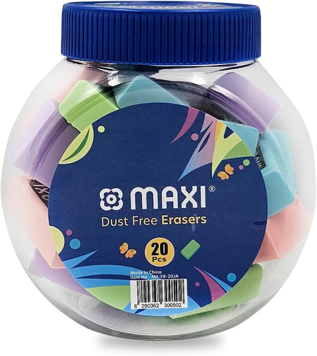 Maxi Classic Dust Free Eraser Big [Pack of 20Pcs Jar] For erasing performance for School, Office and Home - Al Kabayel Discount CentreMaxi Classic Dust Free Eraser Big [Pack of 20Pcs Jar] For erasing performance for School, Office and HomeErasers & SharpenersMAXIAl Kabayel Discount Centre