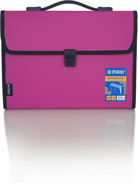 Maxi Expansion File 13 Grids With Handle Pink,13 Pockets Expanding Folders, Portable Accordion A4 Expandable Organizer - Al Kabayel Discount CentreMaxi Expansion File 13 Grids With Handle Pink,13 Pockets Expanding Folders, Portable Accordion A4 Expandable OrganizerFolders & BindersMAXIAl Kabayel Discount Centre