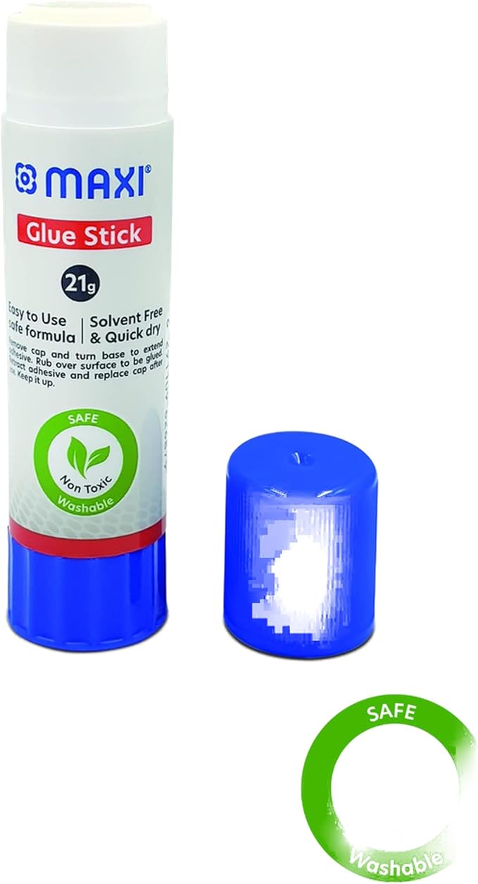 Maxi Glue Stick 21Gx5Pc,The Glues Fast, Strong And Durable, Highly Efficient Washable,Easy To Use Safe Formula Solvent Free Quick Dry.Non Toxic, Clear, St21G - 5 - Al Kabayel Discount CentreMaxi Glue Stick 21Gx5Pc,The Glues Fast, Strong And Durable, Highly Efficient Washable,Easy To Use Safe Formula Solvent Free Quick Dry.Non Toxic, Clear, St21G - 5GlueMAXIAl Kabayel Discount Centre