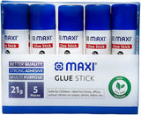Maxi Glue Stick 21Gx5Pc,The Glues Fast, Strong And Durable, Highly Efficient Washable,Easy To Use Safe Formula Solvent Free Quick Dry.Non Toxic, Clear, St21G - 5 - Al Kabayel Discount CentreMaxi Glue Stick 21Gx5Pc,The Glues Fast, Strong And Durable, Highly Efficient Washable,Easy To Use Safe Formula Solvent Free Quick Dry.Non Toxic, Clear, St21G - 5GlueMAXIAl Kabayel Discount Centre