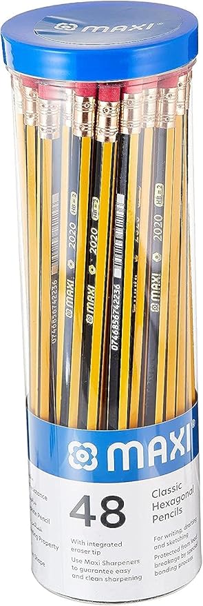 MAXI GRAPHITE PENCIL HB WITH ERASER TIP JAR OF 48PC - Al Kabayel Discount CentreMAXI GRAPHITE PENCIL HB WITH ERASER TIP JAR OF 48PCPens, Pencils & MarkersMAXIAl Kabayel Discount Centre