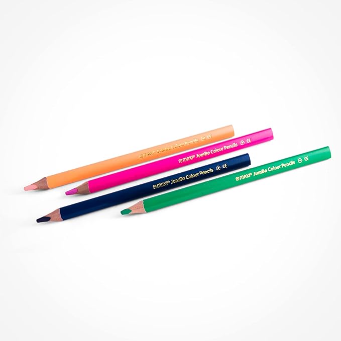 Maxi Jumbo Jumbo Ergonomic Triangular Coloured Pencils 12 Colour + Jumbo Sharpener In A Cardboard Box - Al Kabayel Discount CentreMaxi Jumbo Jumbo Ergonomic Triangular Coloured Pencils 12 Colour + Jumbo Sharpener In A Cardboard BoxColor PencilsMAXIAl Kabayel Discount Centre