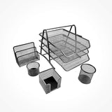 Maxi Metal Mesh Executive Desk Organizer 5Pcs Set Black - Al Kabayel Discount CentreMaxi Metal Mesh Executive Desk Organizer 5Pcs Set BlackDocument TraysMAXIAl Kabayel Discount Centre