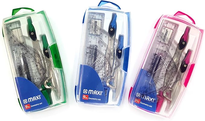 MAXI Plastic Geometry Box 9Pcs Set Blue - Al Kabayel Discount CentreMAXI Plastic Geometry Box 9Pcs Set BlueRulers & Math SetsMAXIAl Kabayel Discount Centre