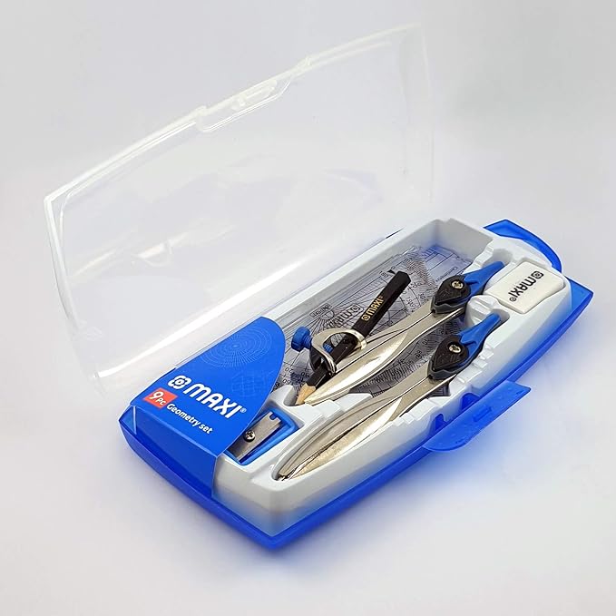 MAXI Plastic Geometry Box 9Pcs Set Blue - Al Kabayel Discount CentreMAXI Plastic Geometry Box 9Pcs Set BlueRulers & Math SetsMAXIAl Kabayel Discount Centre