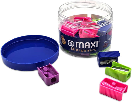 Maxi Single Hole Pencil Sharpener – Assorted Colours (Pack of 24) - Al Kabayel Discount CentreMaxi Single Hole Pencil Sharpener – Assorted Colours (Pack of 24)Erasers & SharpenersMAXIAl Kabayel Discount Centre