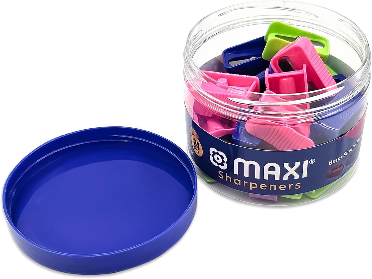 Maxi Single Hole Pencil Sharpener – Assorted Colours (Pack of 24) - Al Kabayel Discount CentreMaxi Single Hole Pencil Sharpener – Assorted Colours (Pack of 24)Erasers & SharpenersMAXIAl Kabayel Discount Centre