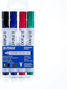Maxi Whiteboard Marker Bullettip Wallet Of4Pcs,Assorted Colours Blue,Black,Red,Green, Dry Erase Writes Clear Wipes Out Instant, 600 - 4 - Al Kabayel Discount CentreMaxi Whiteboard Marker Bullettip Wallet Of4Pcs,Assorted Colours Blue,Black,Red,Green, Dry Erase Writes Clear Wipes Out Instant, 600 - 4Pens, Pencils & MarkersMAXIAl Kabayel Discount Centre