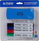 Maxi Whiteboard Marker With Duster 4 Colours - Al Kabayel Discount CentreMaxi Whiteboard Marker With Duster 4 ColoursPens, Pencils & MarkersMAXIAl Kabayel Discount Centre