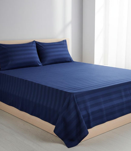 Maxim Dark Blue Cotton Flat Bedsheet 240x260cm with 2 Matching Pillowcases - Al Kabayel Discount CentreMaxim Dark Blue Cotton Flat Bedsheet 240x260cm with 2 Matching PillowcasesBeddingMAXIMAl Kabayel Discount Centre