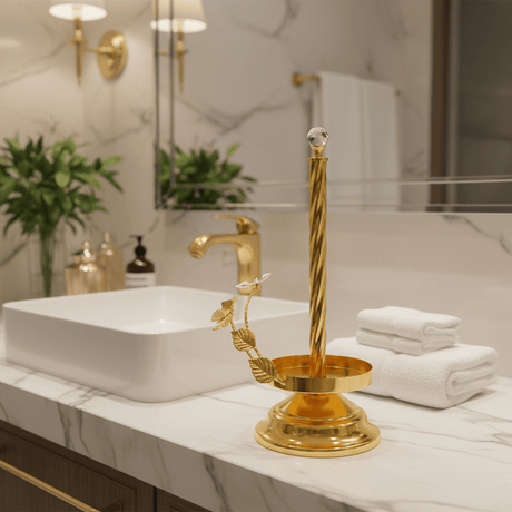 Maximan Golden Metal Paper Towel Holder | Twisted Crystal Top | 35×12cm - Al Kabayel Discount CentreMaximan Golden Metal Paper Towel Holder | Twisted Crystal Top | 35×12cmNapkin Holders & Tissue BoxMAXIMANAl Kabayel Discount Centre