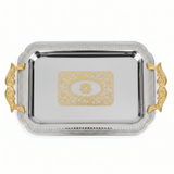 Maximan Luxury Silver & Gold Stainless Steel Serving Tray with Handles | 35.5 × 25 cm - Al Kabayel Discount CentreMaximan Luxury Silver & Gold Stainless Steel Serving Tray with Handles | 35.5 × 25 cmServing TraysMAXIMANAl Kabayel Discount Centre