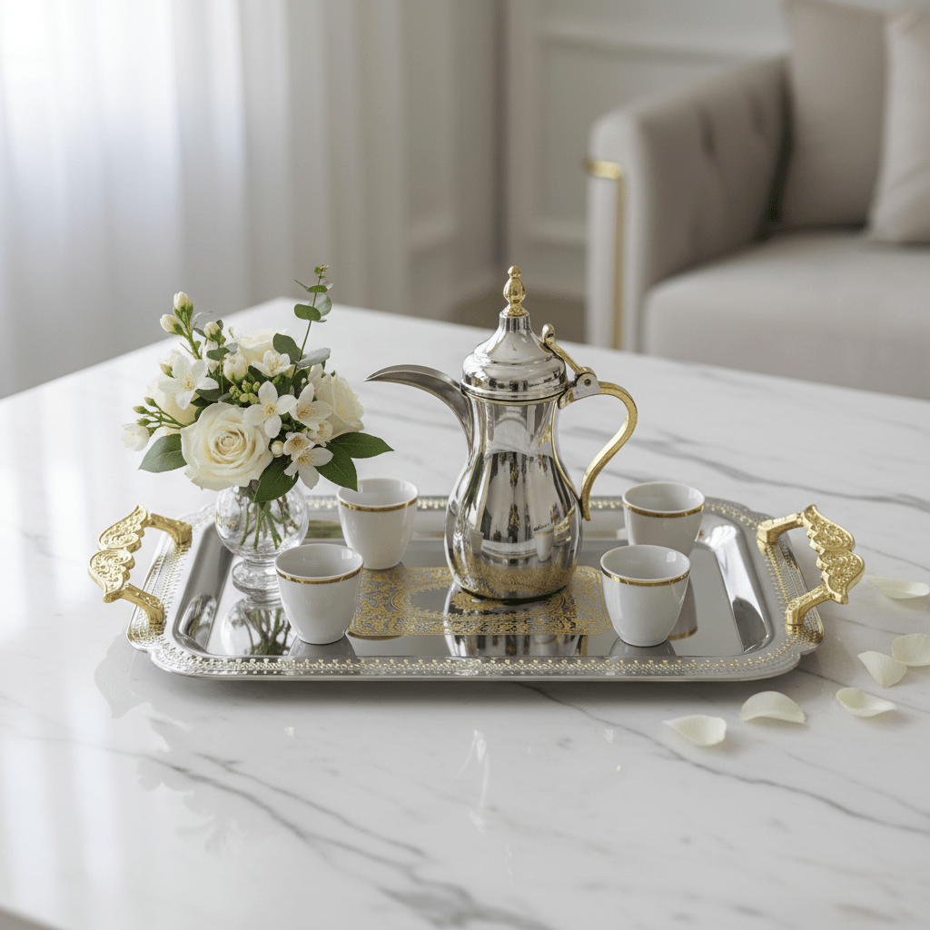 Maximan Luxury Silver & Gold Stainless Steel Serving Tray with Handles | 35.5 × 25 cm - Al Kabayel Discount CentreMaximan Luxury Silver & Gold Stainless Steel Serving Tray with Handles | 35.5 × 25 cmServing TraysMAXIMANAl Kabayel Discount Centre