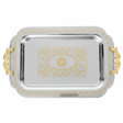 Maximan Luxury Silver & Gold Stainless Steel Serving Tray with Handles — 49×34 cm - Al Kabayel Discount CentreMaximan Luxury Silver & Gold Stainless Steel Serving Tray with Handles — 49×34 cmServing TraysMAXIMANAl Kabayel Discount Centre