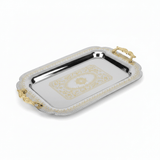 Maximan Luxury Silver & Gold Stainless Steel Serving Tray with Handles — 49×34 cm - Al Kabayel Discount CentreMaximan Luxury Silver & Gold Stainless Steel Serving Tray with Handles — 49×34 cmServing TraysMAXIMANAl Kabayel Discount Centre