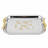Maximan Luxury Silver & Gold Stainless Steel Serving Tray with Ornate Handles | 33.5 × 23.5 cm - Al Kabayel Discount CentreMaximan Luxury Silver & Gold Stainless Steel Serving Tray with Ornate Handles | 33.5 × 23.5 cmServing TraysMAXIMANAl Kabayel Discount Centre