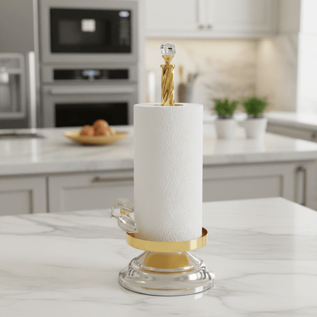 Maximan Premium Gold and Silver Metal Paper Holder with Stylish Dual - Tone Finish – 35 cm - Al Kabayel Discount CentreMaximan Premium Gold and Silver Metal Paper Holder with Stylish Dual - Tone Finish – 35 cmOrganizers & AccessoriesMAXIMANAl Kabayel Discount Centre