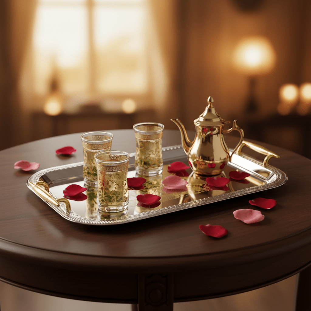 Maximan Premium Silver & Gold Stainless Steel Serving Tray with Handles — 40×29 cm - Al Kabayel Discount CentreMaximan Premium Silver & Gold Stainless Steel Serving Tray with Handles — 40×29 cmServing TraysMAXIMANAl Kabayel Discount Centre