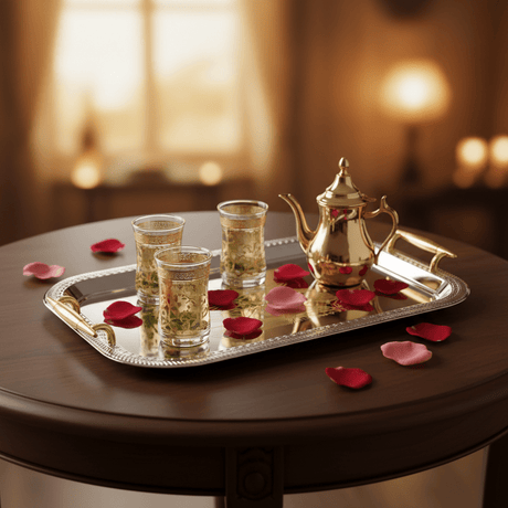 Maximan Premium Silver & Gold Stainless Steel Serving Tray with Handles — 40×29 cm - Al Kabayel Discount CentreMaximan Premium Silver & Gold Stainless Steel Serving Tray with Handles — 40×29 cmServing TraysMAXIMANAl Kabayel Discount Centre