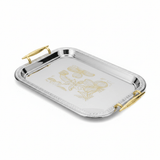 Maximan Premium Silver & Gold Stainless Steel Serving Tray with Handles — 40×29 cm - Al Kabayel Discount CentreMaximan Premium Silver & Gold Stainless Steel Serving Tray with Handles — 40×29 cmServing TraysMAXIMANAl Kabayel Discount Centre