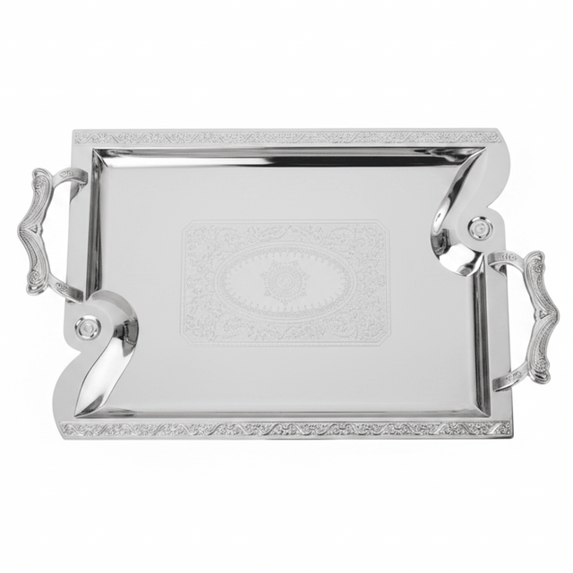 Maximan Silver Stainless Steel Serving Tray with Handles — 40×29cm - Al Kabayel Discount CentreMaximan Silver Stainless Steel Serving Tray with Handles — 40×29cmServing TraysMAXIMANAl Kabayel Discount Centre