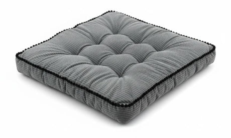 MaximHome Designer Velour Square Cushion with Bold Black Border – Modern Grey Accent Cushion, 40×40×7 cm - Al Kabayel Discount CentreMaximHome Designer Velour Square Cushion with Bold Black Border – Modern Grey Accent Cushion, 40×40×7 cmFloor Pillows & CushionsMAXIHOMEAl Kabayel Discount Centre