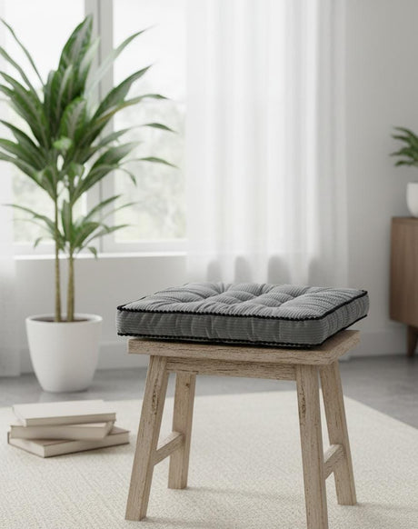 MaximHome Designer Velour Square Cushion with Bold Black Border – Modern Grey Accent Cushion, 40×40×7 cm - Al Kabayel Discount CentreMaximHome Designer Velour Square Cushion with Bold Black Border – Modern Grey Accent Cushion, 40×40×7 cmFloor Pillows & CushionsMAXIHOMEAl Kabayel Discount Centre