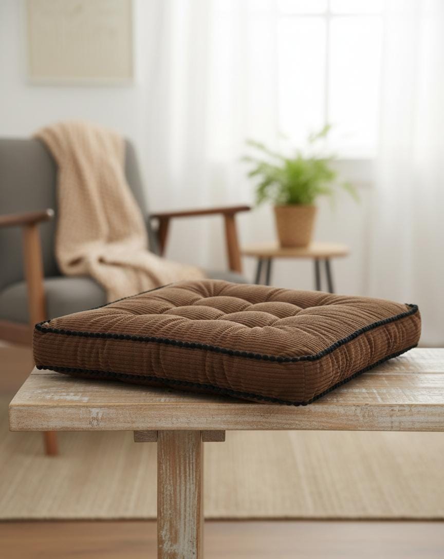 MaximHome Luxury Velour Square Cushion with Black Contrast Border – Dark Brown Plush Decorative Pillow, 40×40×7 cm - Al Kabayel Discount CentreMaximHome Luxury Velour Square Cushion with Black Contrast Border – Dark Brown Plush Decorative Pillow, 40×40×7 cmFloor Pillows & CushionsMAXIHOMEAl Kabayel Discount Centre