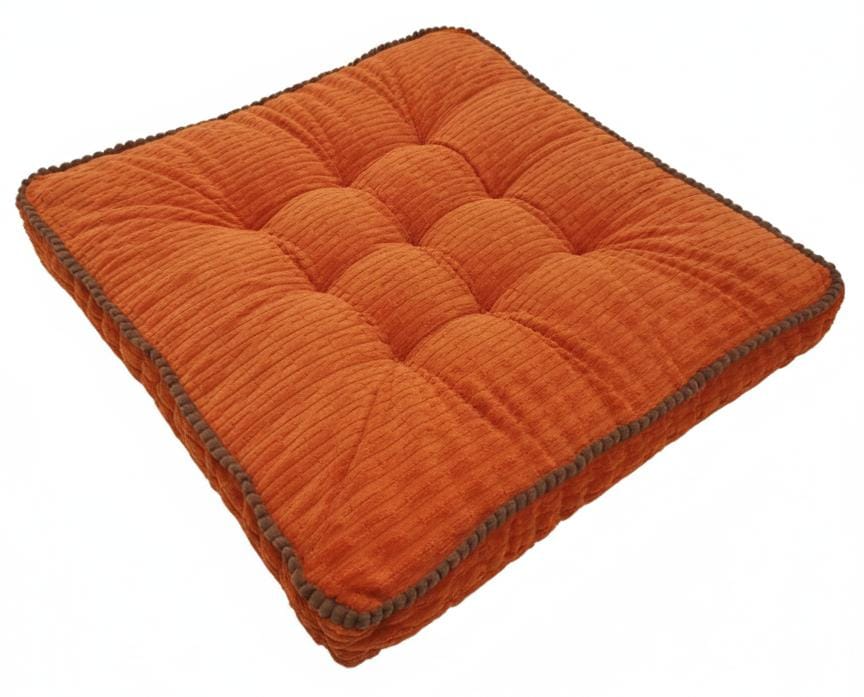 MaximHome Luxury Velour Square Cushion with Brown Border – Vibrant Orange Statement Throw Pillow, 40×40×7 cm - Al Kabayel Discount CentreMaximHome Luxury Velour Square Cushion with Brown Border – Vibrant Orange Statement Throw Pillow, 40×40×7 cmFloor Pillows & CushionsMAXIHOMEAl Kabayel Discount Centre