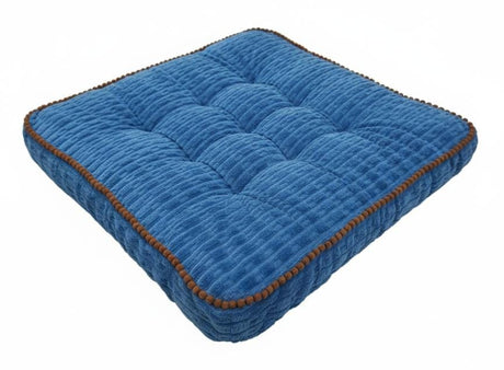 MaximHome Soft Velour Square Cushion with Brown Border Finish – Elegant Blue Decorative Cushion, 40×40×7 cm - Al Kabayel Discount CentreMaximHome Soft Velour Square Cushion with Brown Border Finish – Elegant Blue Decorative Cushion, 40×40×7 cmFloor Pillows & CushionsMAXIHOMEAl Kabayel Discount Centre