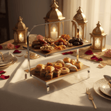 May Flower 2 - Tier Rectangle Wooden Cake Stand | Silver Stainless Steel Frame | 26×15cm - Al Kabayel Discount CentreMay Flower 2 - Tier Rectangle Wooden Cake Stand | Silver Stainless Steel Frame | 26×15cmServing TraysMAY FLOWERAl Kabayel Discount Centre