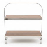 May Flower 2 - Tier Rectangle Wooden Cake Stand | Silver Stainless Steel Frame | 26×15cm - Al Kabayel Discount CentreMay Flower 2 - Tier Rectangle Wooden Cake Stand | Silver Stainless Steel Frame | 26×15cmServing TraysMAY FLOWERAl Kabayel Discount Centre