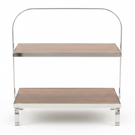 May Flower 2 - Tier Rectangle Wooden Cake Stand | Silver Stainless Steel Frame | 26×15cm - Al Kabayel Discount CentreMay Flower 2 - Tier Rectangle Wooden Cake Stand | Silver Stainless Steel Frame | 26×15cmServing TraysMAY FLOWERAl Kabayel Discount Centre