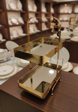 MAY FLOWER 2 - Tier Rectangular Mirror Serving Tray with Gold Finish – Elegant Dessert and Snack Stand for Parties, Weddings, or Home Decoration 40x30x18 cm - Al Kabayel Discount CentreMAY FLOWER 2 - Tier Rectangular Mirror Serving Tray with Gold Finish – Elegant Dessert and Snack Stand for Parties, Weddings, or Home Decoration 40x30x18 cmServeware SetsMAY FLOWERAl Kabayel Discount Centre