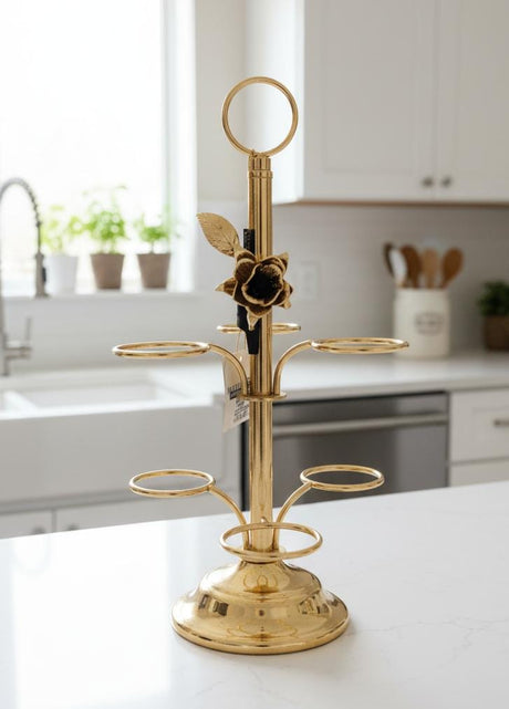MAY FLOWER 6 - Piece Cava Metal Cup Holder – Rose Gold Finish Elegant Organizer for Tea Cups, Coffee Mugs, or Kitchen Display 30 cm - Al Kabayel Discount CentreMAY FLOWER 6 - Piece Cava Metal Cup Holder – Rose Gold Finish Elegant Organizer for Tea Cups, Coffee Mugs, or Kitchen Display 30 cmServeware SetsMAY FLOWERAl Kabayel Discount Centre