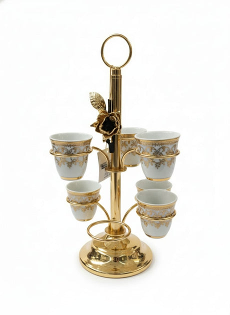MAY FLOWER 6 - Piece Cava Metal Cup Holder – Rose Gold Finish Elegant Organizer for Tea Cups, Coffee Mugs, or Kitchen Display 30 cm - Al Kabayel Discount CentreMAY FLOWER 6 - Piece Cava Metal Cup Holder – Rose Gold Finish Elegant Organizer for Tea Cups, Coffee Mugs, or Kitchen Display 30 cmServeware SetsMAY FLOWERAl Kabayel Discount Centre