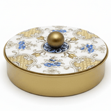 May Flower Luxury Round Gold Candy Box with Decorative Lid for Sweets, Chocolates & Gift Storage – 15cm - Al Kabayel Discount CentreMay Flower Luxury Round Gold Candy Box with Decorative Lid for Sweets, Chocolates & Gift Storage – 15cmJars & Food SaversMAY FLOWERAl Kabayel Discount Centre