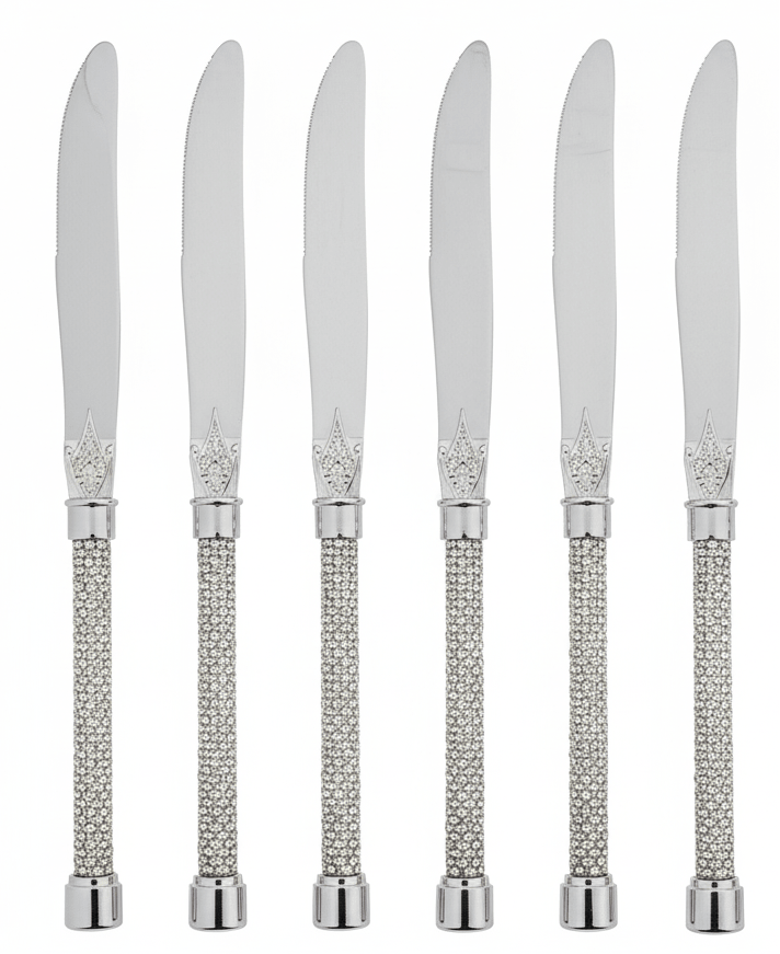 May Flower Premium Stainless Steel Dinner Knife Set (6 pcs) with Textured Handle – Durable Kitchen Set 24 cm - Al Kabayel Discount CentreMay Flower Premium Stainless Steel Dinner Knife Set (6 pcs) with Textured Handle – Durable Kitchen Set 24 cmSpatulas And SpoonsMAY FLOWERAl Kabayel Discount Centre