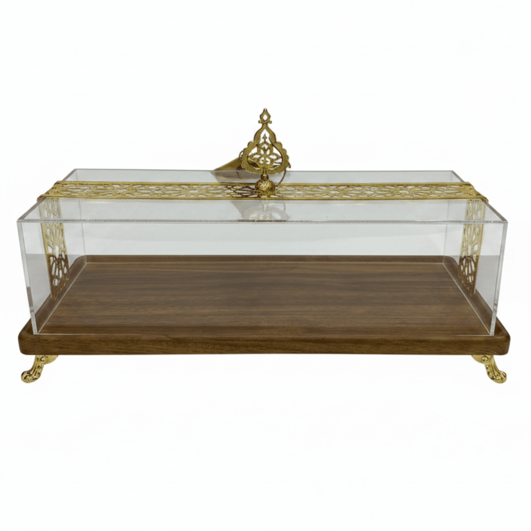 May Flower Rectangular Wooden Serving Tray with Clear Acrylic Cover Lid – Elegant Serving Display – 40 × 20 × 15 cm - Al Kabayel Discount CentreMay Flower Rectangular Wooden Serving Tray with Clear Acrylic Cover Lid – Elegant Serving Display – 40 × 20 × 15 cmServing TraysMAY FLOWERAl Kabayel Discount Centre