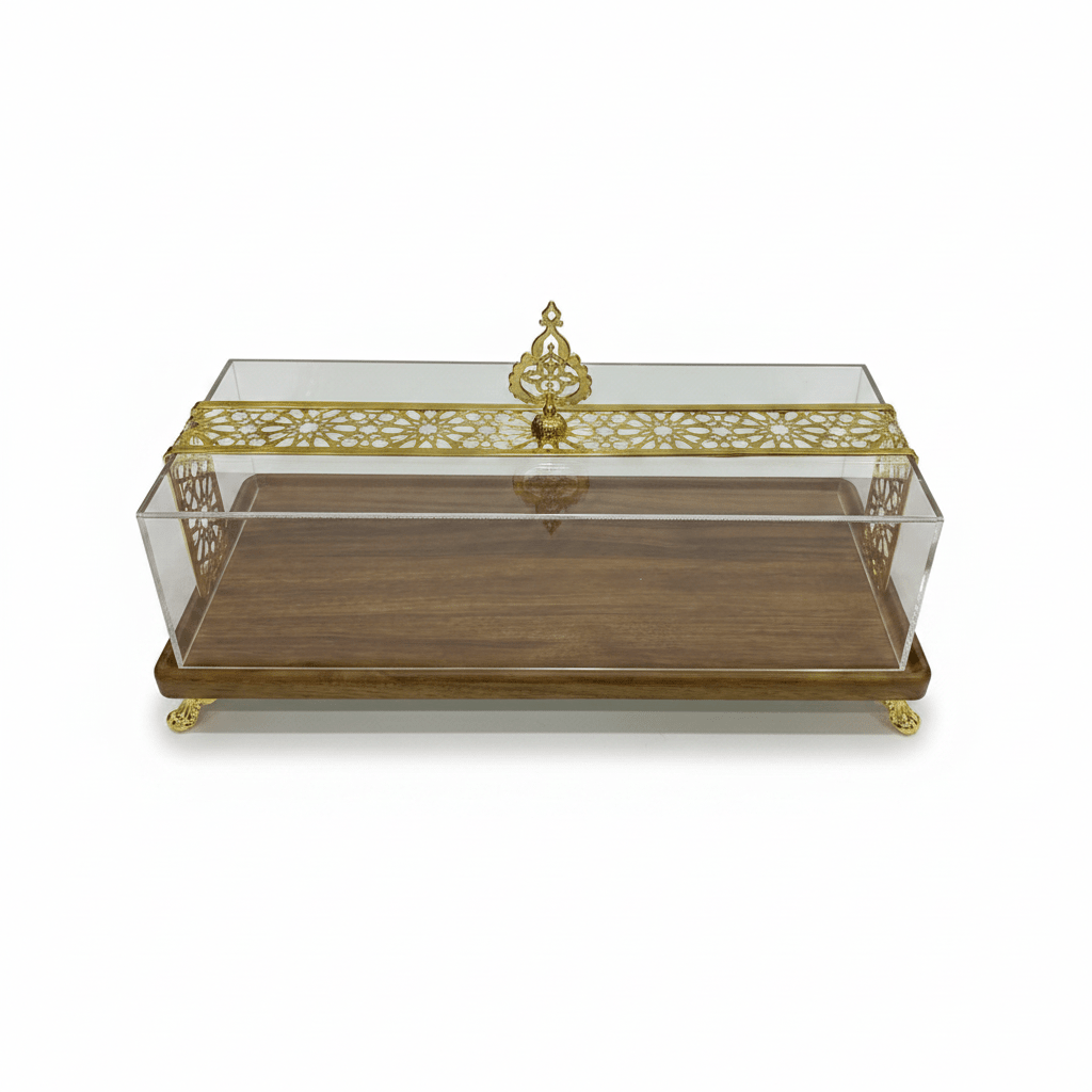 May Flower Rectangular Wooden Serving Tray with Clear Acrylic Cover Lid – Elegant Serving Display – 40 × 20 × 15 cm - Al Kabayel Discount CentreMay Flower Rectangular Wooden Serving Tray with Clear Acrylic Cover Lid – Elegant Serving Display – 40 × 20 × 15 cmServing TraysMAY FLOWERAl Kabayel Discount Centre