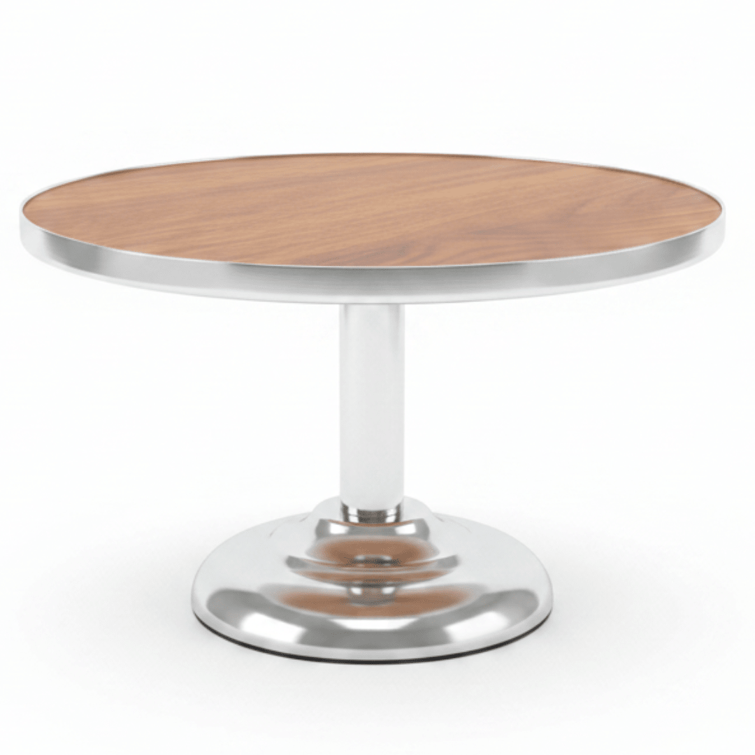 May Flower Round Cake Stand — Acacia Wood & Silver Stainless Steel | 25×15 cm - Al Kabayel Discount CentreMay Flower Round Cake Stand — Acacia Wood & Silver Stainless Steel | 25×15 cmServing TraysMAY FLOWERAl Kabayel Discount Centre