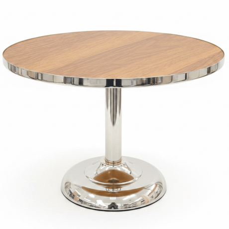 May Flower Round Cake Stand | Wood & Silver Stainless Steel |30×20cm - Al Kabayel Discount CentreMay Flower Round Cake Stand | Wood & Silver Stainless Steel |30×20cmServing TraysMAY FLOWERAl Kabayel Discount Centre