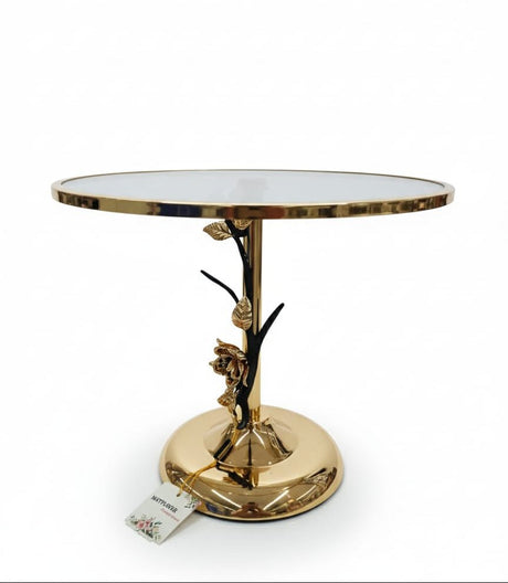 MAY FLOWER Round Glass Cake Tray with Rose Gold Base – Elegant Dessert Display Stand for Cakes, Pastries, or Table Decor 35x28 cm - Al Kabayel Discount CentreMAY FLOWER Round Glass Cake Tray with Rose Gold Base – Elegant Dessert Display Stand for Cakes, Pastries, or Table Decor 35x28 cmServeware SetsMAY FLOWERAl Kabayel Discount Centre